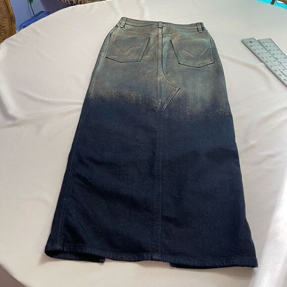 Hudson Jeans Reconstructed Midi Denim Skirt Size 25 New - Picture 2 of 12